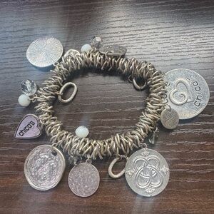 Chico’s 30th Anniversary Charm Bracelet – Mixed Charms, Silver Tone